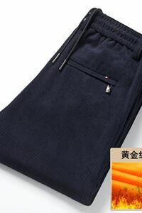 主推大爆版9811/商务男裤加绒加厚中老年高腰松紧腰灯芯绒爸爸图片