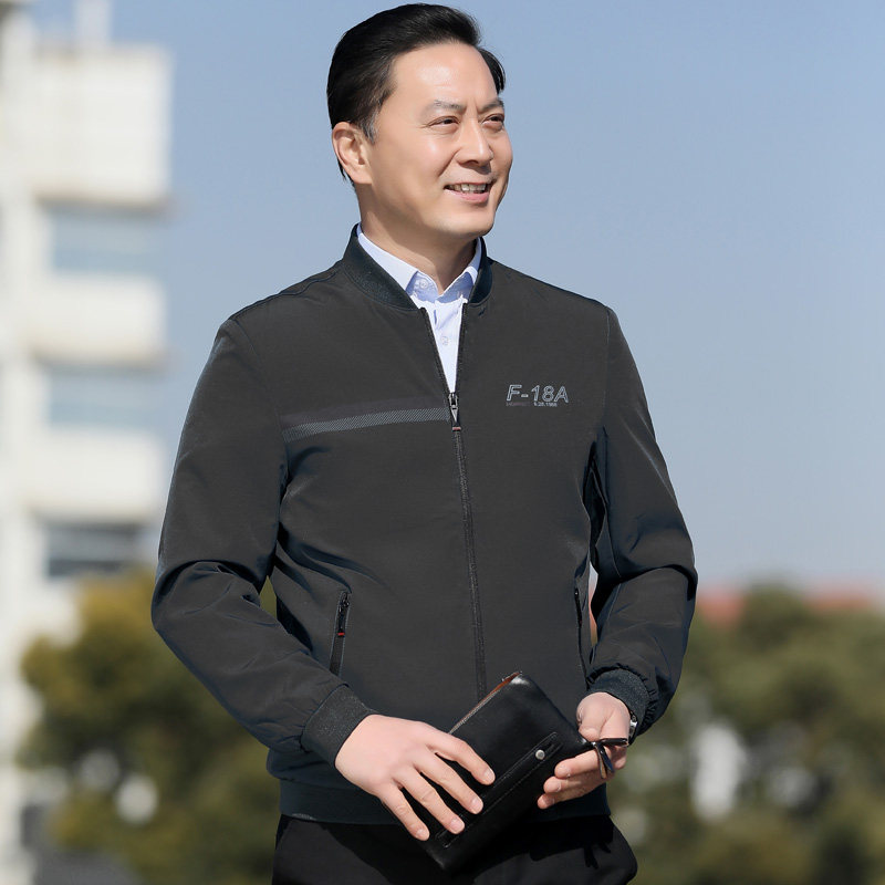 916/ 2022春季新款外套男中青年外套休闲商务棒球服茄克男图片
