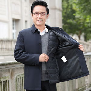 可脱内胆！8909/商务绅士羽绒服中老年爸爸工作保暖羽绒衣图片