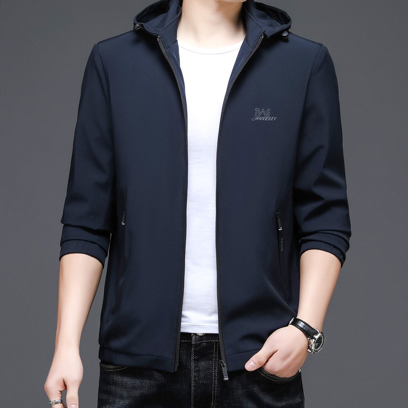 爆版!90318/P95商务新款男装外套春秋款可脱帽夹克中老年休闲服装图片