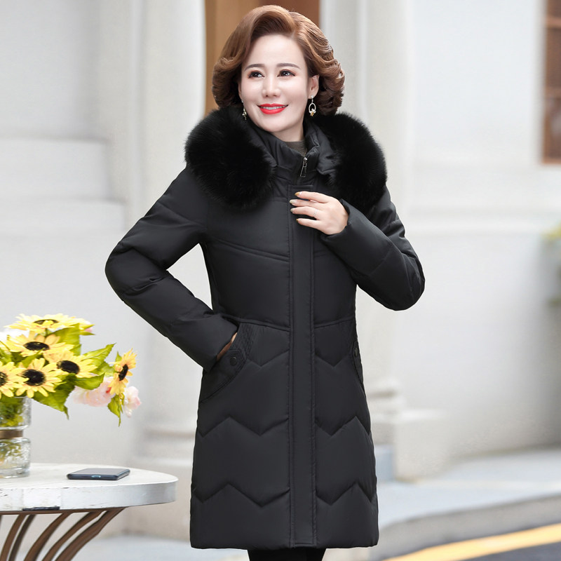 3008/P160中老年女装2021冬季新款妈妈羽绒衣中长款奶奶宽松外套,女装中老年女装,星座1216（原钱塘722）