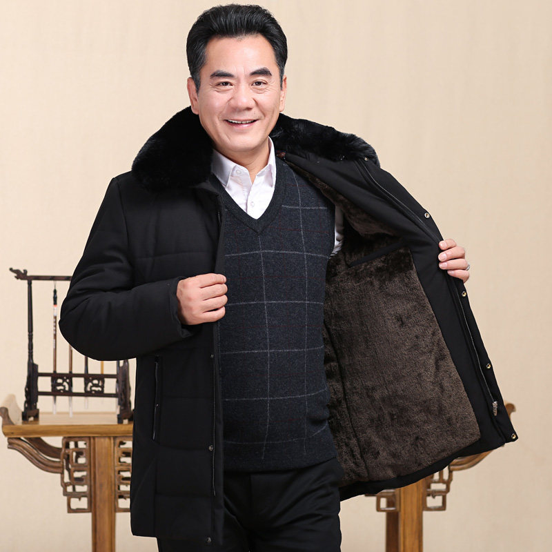 量大差价大！8801/中老年棉衣男爸爸冬装中长加绒加厚棉服,男装棉衣,星座1216（原钱塘722）