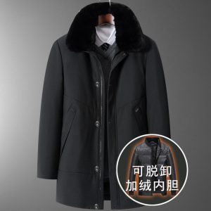 大爆版主推！8828/P150 中老年人可脱内胆加绒加厚棉服爸爸棉袄男图片