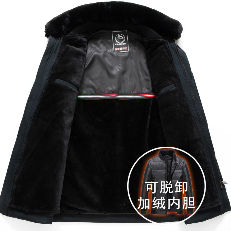大爆版主推！8828/P150中老年人可脱内胆加绒加厚棉服爸爸棉袄男,男装棉衣,星座1216（原钱塘722）