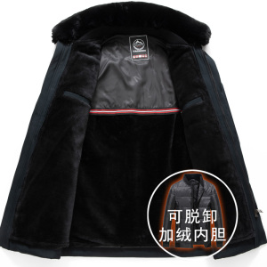大爆版主推！8828/P150 中老年人可脱内胆加绒加厚棉服爸爸棉袄男图片