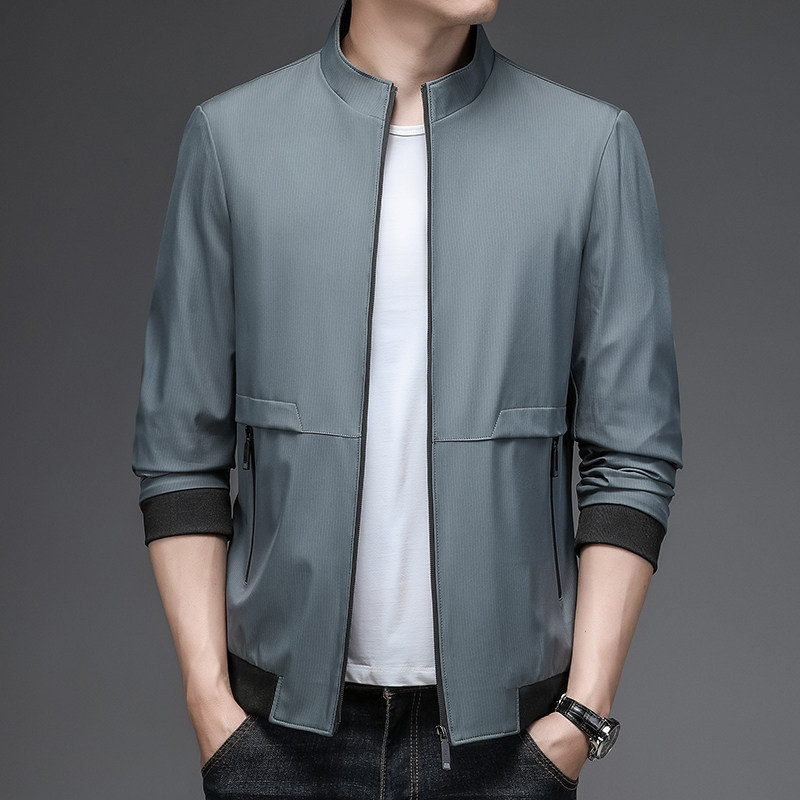 2216/商务服装中青年夹克男爸爸秋装新款立领薄款夹克外套,男装夹克,星座1216（原钱塘722）
