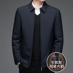 可脱内胆！8909/P210商务绅士羽绒服中老年爸爸工作翻领羽绒衣图片
