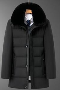 高品棉服！8813/中老年冬季加绒加厚外套爸爸棉衣老年中长款图片