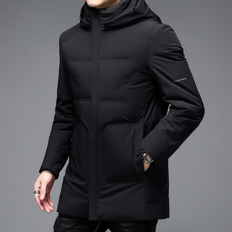 高品货！9902/中老年商务休闲中长款羽绒服爸爸羽绒外套,男装羽绒服,星座1216（原钱塘722）