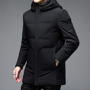 高品货！9902/中老年商务休闲中长款羽绒服爸爸羽绒外套图片