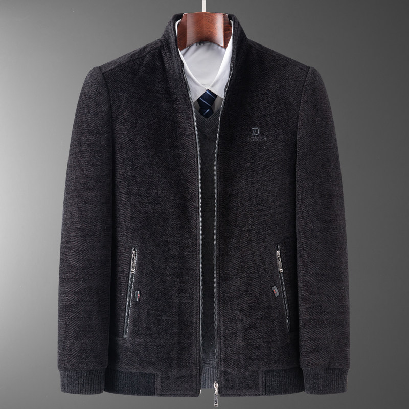 2128/P100爸爸冬装外套夹克中老年保暖毛料雪尼尔袄老人外套，男装棉衣，星座1216（原钱塘722）