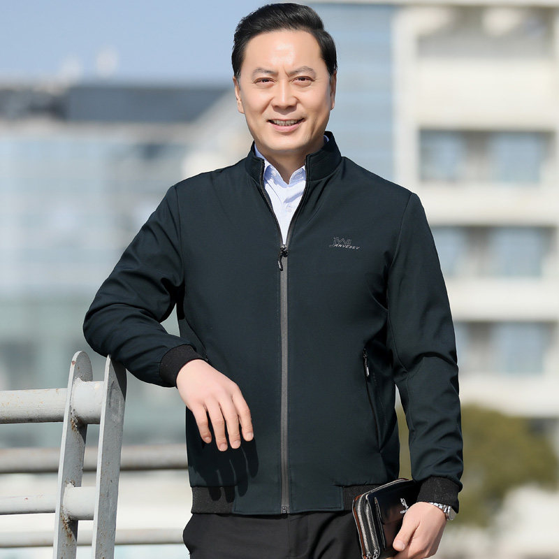 8818/2022春季新款上装中老年立领夹克外套中年男装薄款外套,男装夹克,星座1216（原钱塘722）
