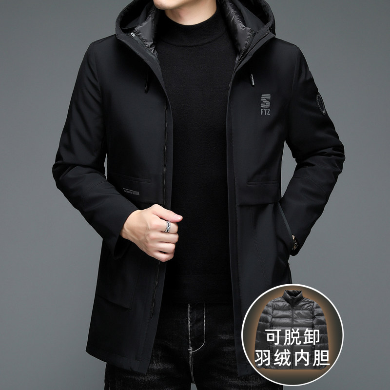 主推款！1908/P280中年羽绒服男可脱内胆商务休闲中老年爸爸外套，男装羽绒服，星座1216（原钱塘722）