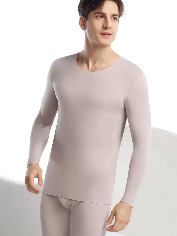 特惠价伊维斯男舒适内衣含羊毛圆领无痕薄款保暖打底秋衣10220703