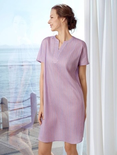 特价惠伊维斯女舒适柔软V领全棉短袖连衣睡裙家居服睡衣10311156