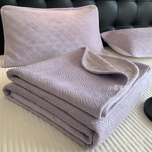 冬季保暖宝宝绒床盖牛奶绒夹棉法兰绒床单榻榻米炕盖单件加厚家用