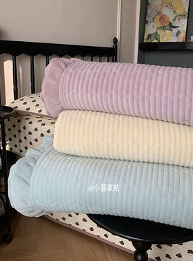 韩式冬季牛奶绒夹棉床盖榻榻米炕盖毯加厚法兰绒床单家用床垫褥子
