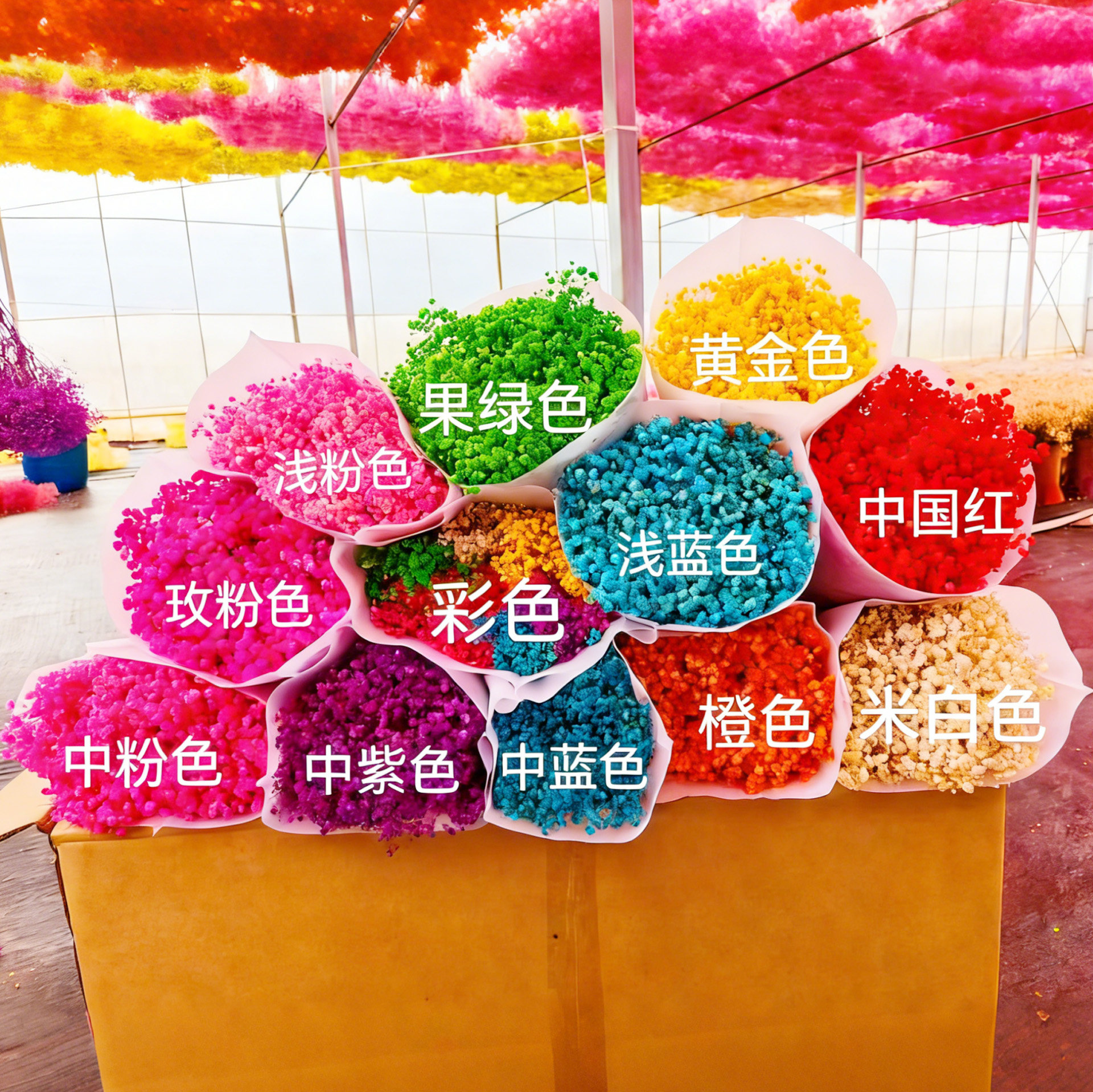 满天星永生花，与花束一起拍下