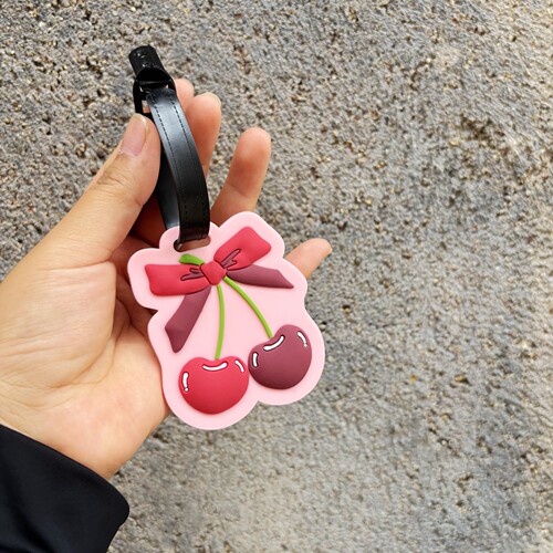樱桃蝴蝶结可写防丢登机行李牌