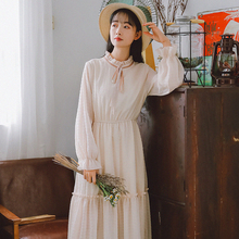 仙女裙 雪纺连衣裙女2019春秋学生少女甜美森系文艺小清新复古长袖