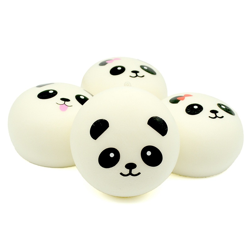 Squishy慢回弹熊猫面包挂件Pu柔软10cm熊猫面包仿真食物