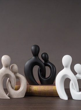 跨境热卖情侣树脂人物摆件电视柜样板房客厅家居书房装饰品