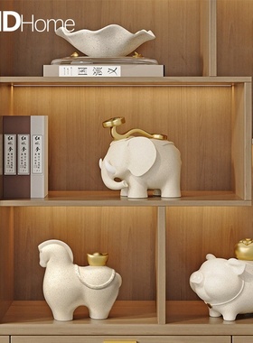 马上有钱轻奢感玄关电视柜客厅书柜酒柜装饰品摆件