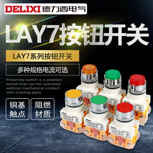 德力西按钮开关电源自复位带灯