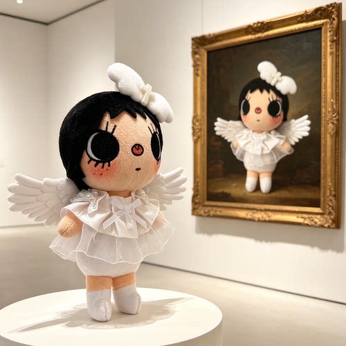 yuy小玉衣服漫画展小人小玉娃衣毛绒玩偶挂件白色甜美洛丽塔套装