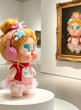 泡泡玛特crybaby哭娃度假系列咕噜咕噜娃衣搪胶kt甜美运动套装