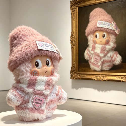 星星人农场系列星星人挂件天真小猪娃衣粉色治愈帽子毛衣围巾套装
