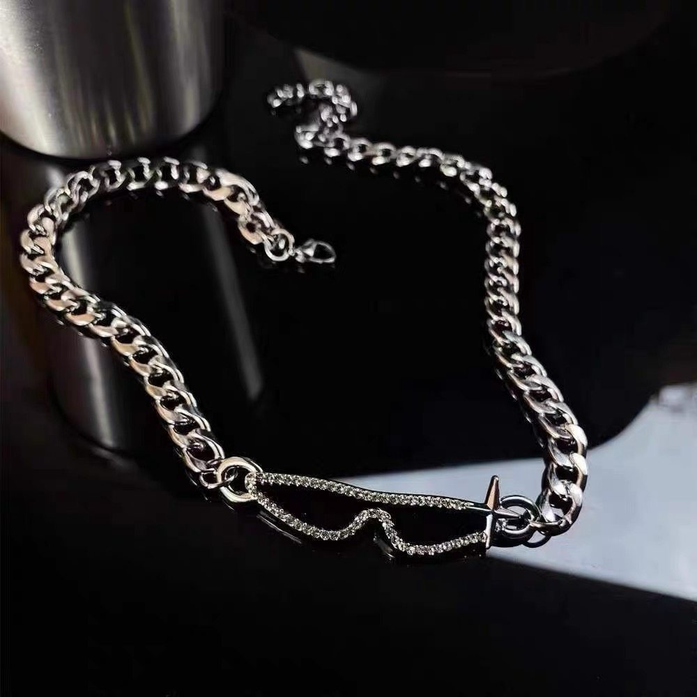 钛钢古巴墨镜儿童项链男孩潮嘻哈街舞宝宝夏季配饰女童毛衣链吊坠