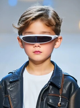 未来科技感儿童墨镜男童女童X战警朋克眼镜潮小孩走秀街拍太阳镜