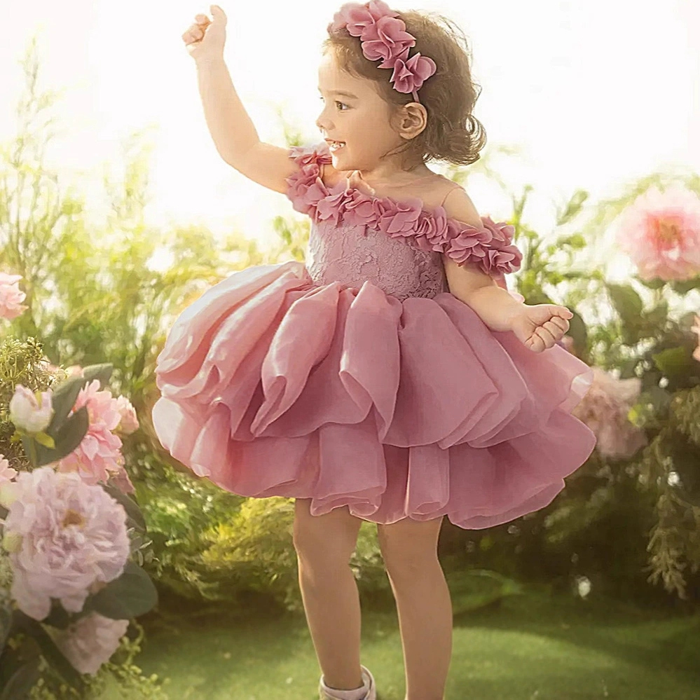 女宝宝生日派对礼服粉色公主裙