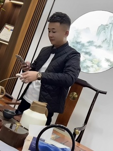 棉衣秋季新款男士立领棉服商务气质时尚潮流修身休闲百搭外套