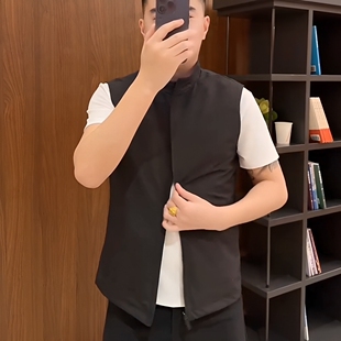 男士春秋季新款立领双面马甲时尚潮流百搭宽松休闲舒适个性高品质