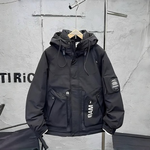 羽绒服男款冬季新款2025年连帽加厚潮流韩版时尚休闲个性大兜百搭
