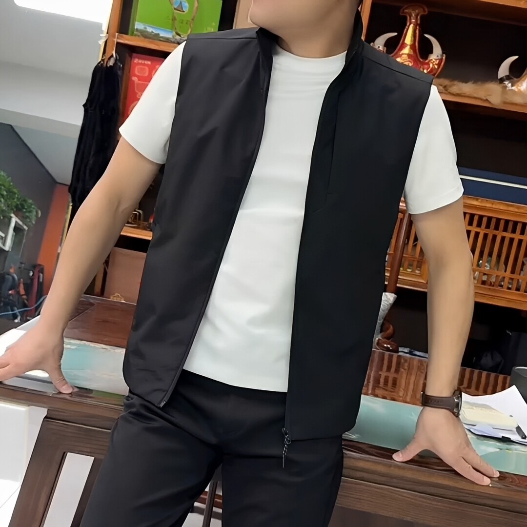 男士春秋季新款2026年立领马甲时尚潮流百搭修身休闲舒适简约