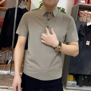 男士POLO衫春秋季新款潮流百搭舒适无痕纯色简约时尚休闲帅气