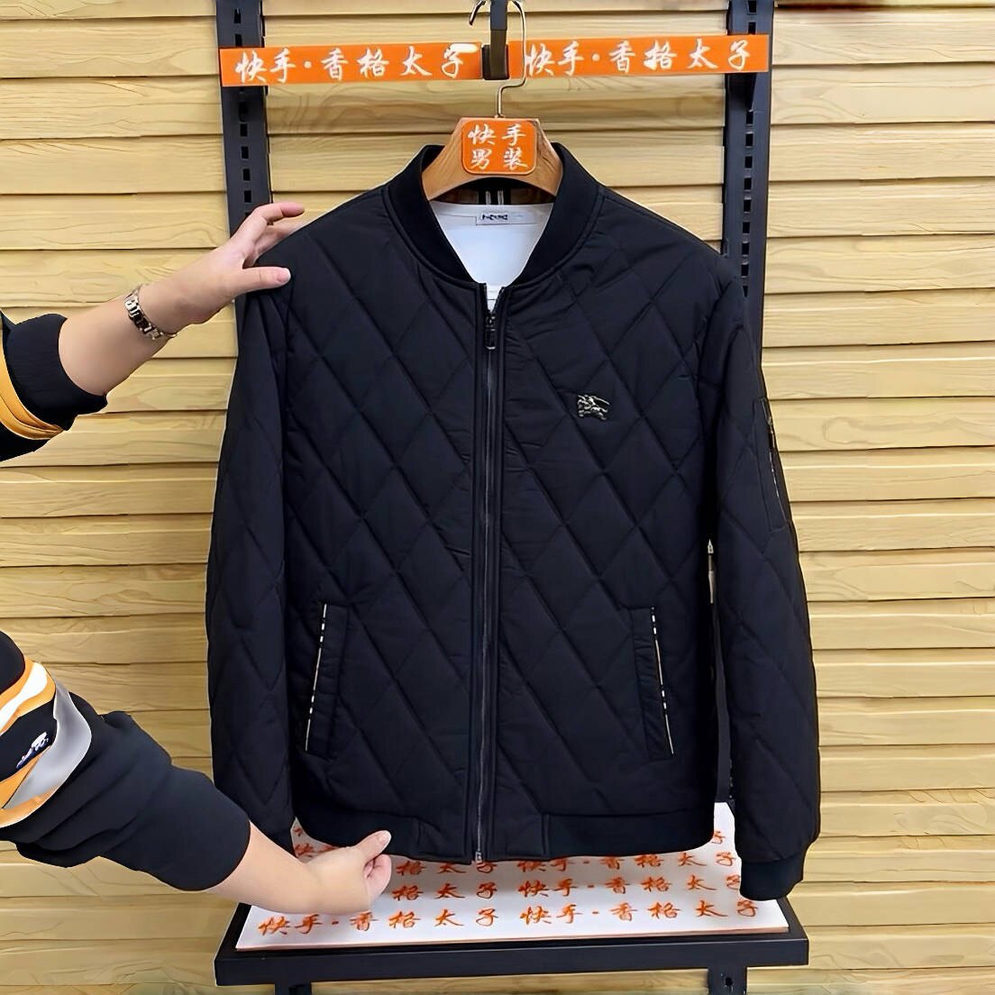 棉服外套男2025年秋冬季新款薄棉夹克欧货潮款个性棒球领舒适休闲,男装,棉衣,淘宝优惠券,粉丝福利购,淘宝优惠卷