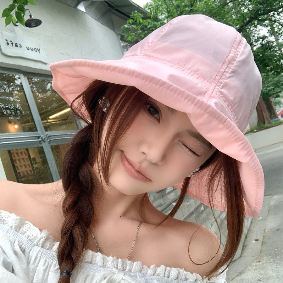 Double inin 韩系氧气感速干渔夫帽女夏天防晒遮阳帽盆帽图片