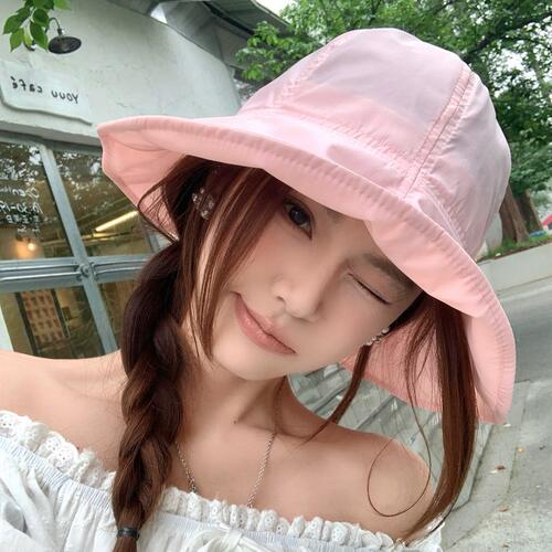 Double inin 韩系氧气感速干渔夫帽女夏天防晒遮阳帽盆帽