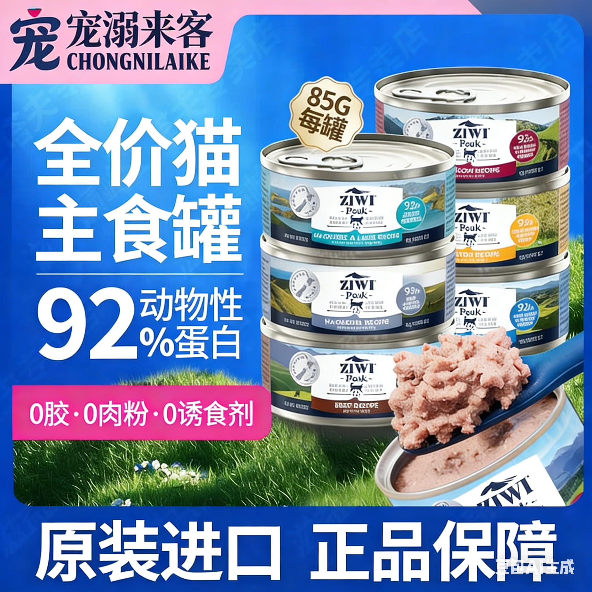 ZIWI新西兰原装进口巅峰罐头猫罐头零食