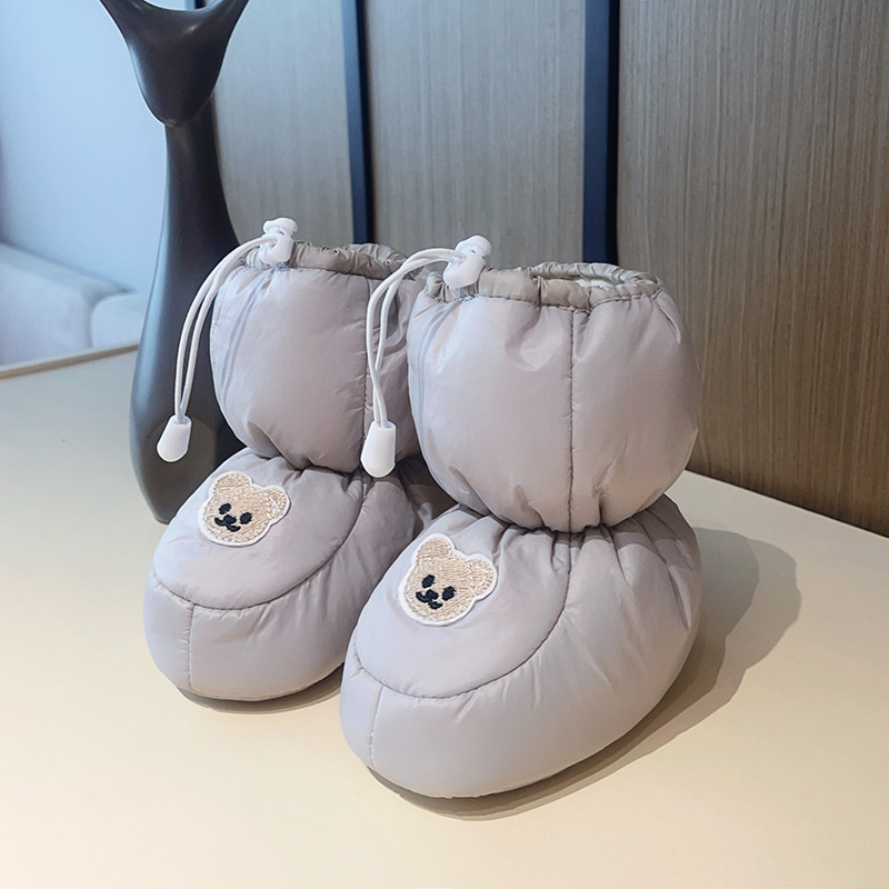 新生婴儿小月龄冬季加厚保暖棉鞋高帮外出防掉0-1岁男女宝宝鞋子