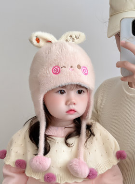 婴儿帽子秋冬季针织帽可爱超萌韩
