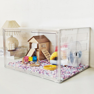 宠物仓鼠专用笼子防啃咬全透明亚克力豪华别墅金丝熊饲养箱防越狱