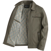 中老年人男装 夹克衫 翻领商务休闲上衣 爸爸纯棉外套中年男士 春秋季