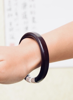 10无节鸡血藤手镯纯银情侣小众