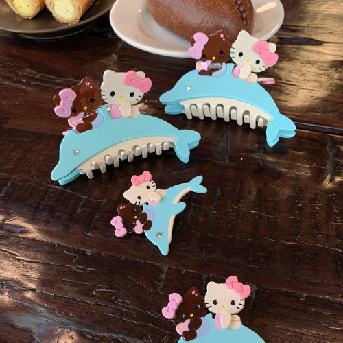 海洋系趣味海豚+Kitty抓夹