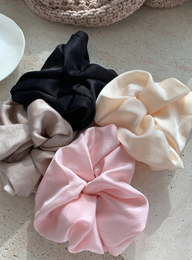 高级感褶皱印花布艺大肠发圈 新款法式气质马尾丸子头发绳发饰